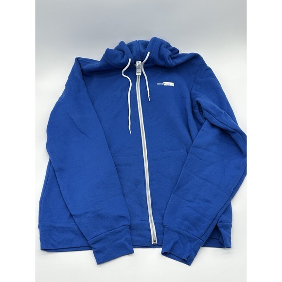 Cisco Store Sweater Mens Large Blue Full Zip Long Sleeve Soft